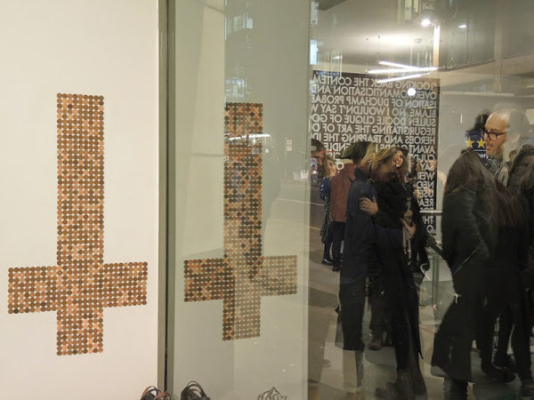 Elena Montesinos - The Montesinos Foundation ANTI - Elena Montesinos - The Montesinos Federation (TMF) - British two pennies coins mosaic, London 2015